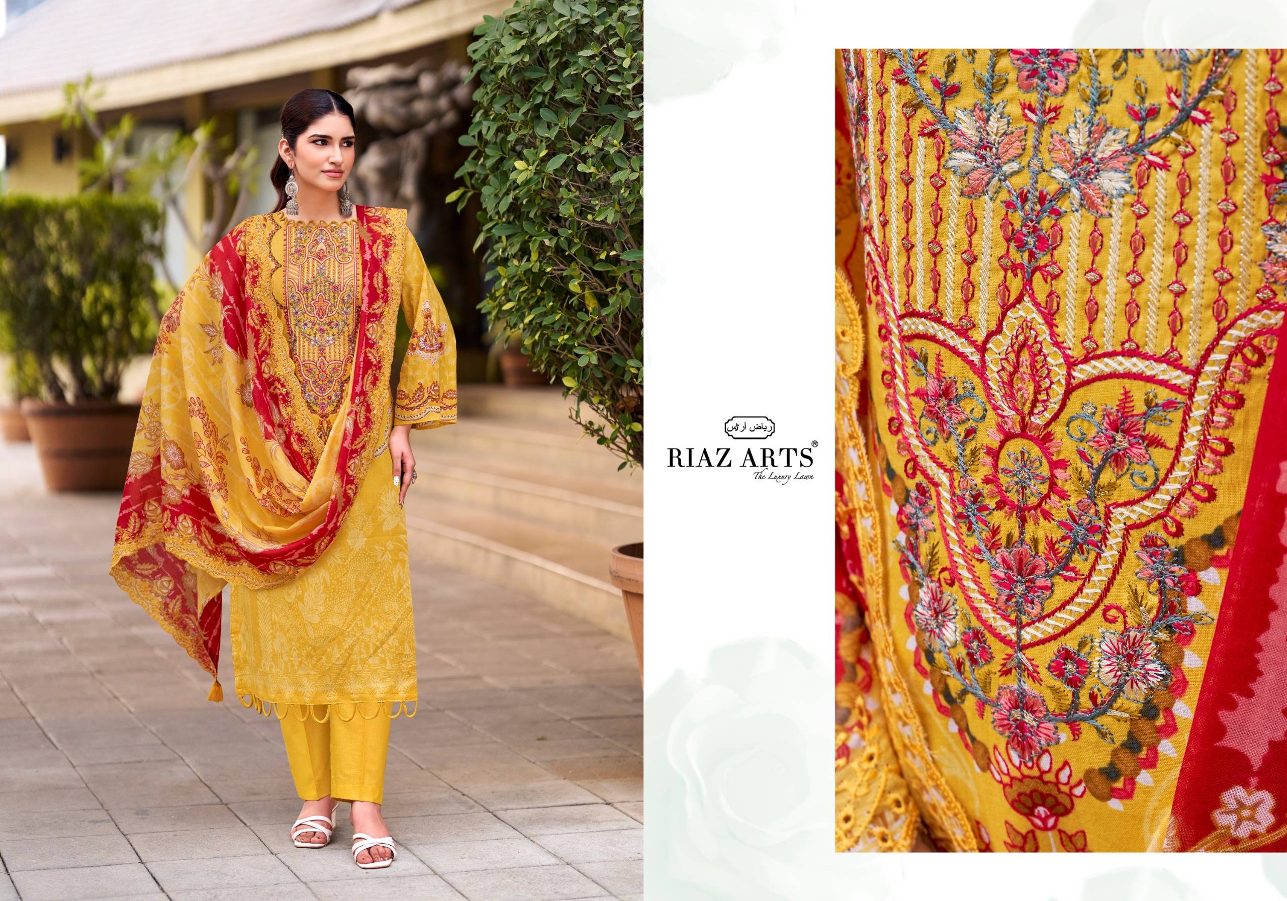ABU SAEED Vol.2 by RIAZ ARTS PRINTS 1001 TO 1006 SERIES Pakistani Stylish Embroidered COTTON CAMRIC COLLECTION At Wholesale Price